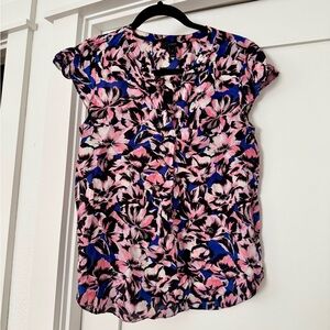 J. Crew Floral Blouse - Pink and Blue